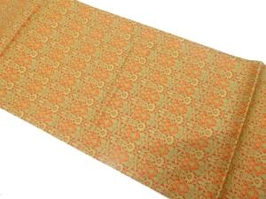 花更紗模様織り出し　全通袋帯